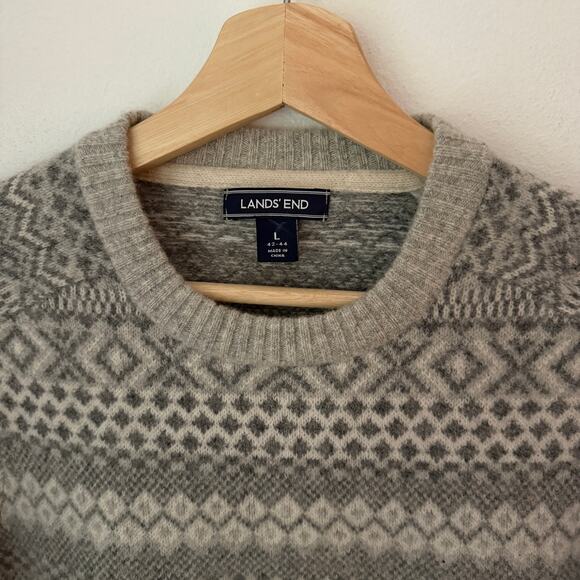 Land’s End Lambswool Fair Isle Sweater - Picture 3 of 5